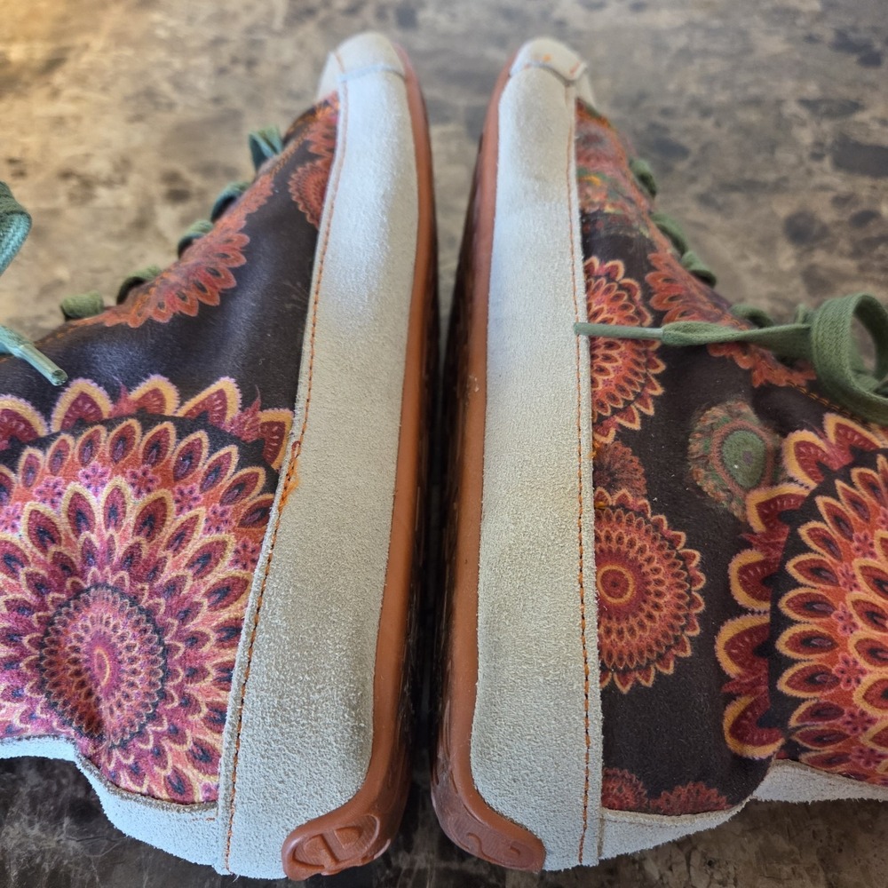 Desigual Colorful High Top Sneakers lace up EU38 US7.5 Boho Artsy Floral Print - Picture 11 of 14